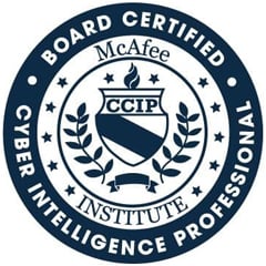 McAfee Board Certified Cyber Intelligence Professional Logo